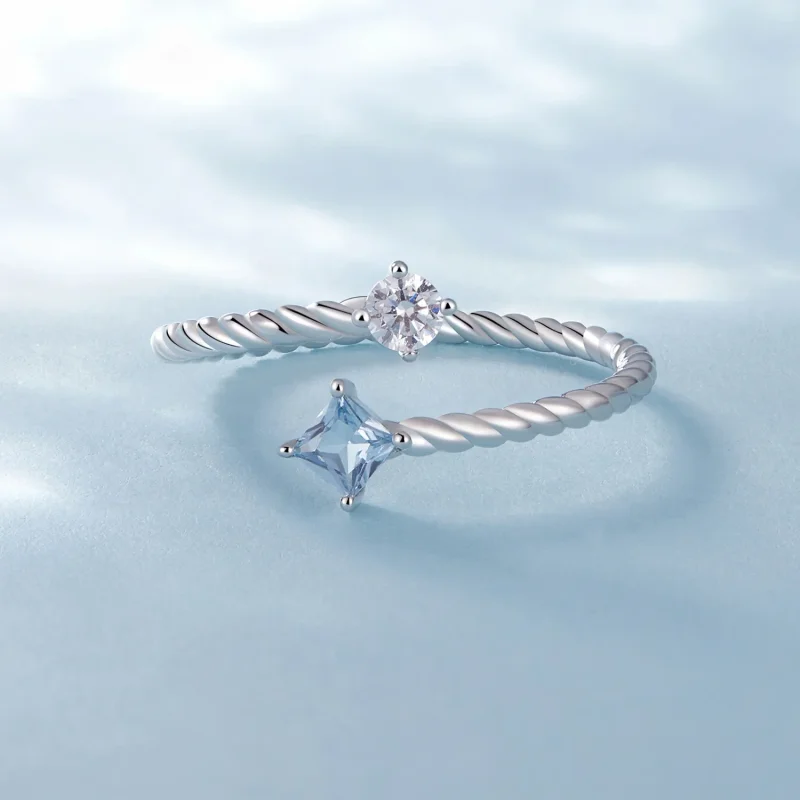 (bilde for) Pandora Style Blue Twist Ring - SCR923 - Vis 3