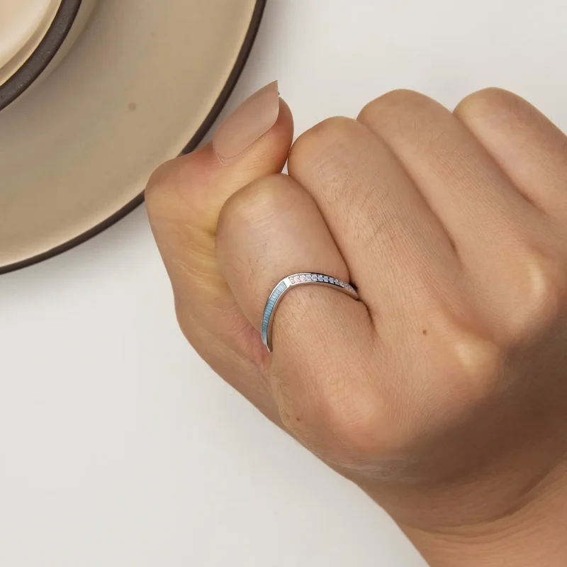 (bilde for) Pandora Style Blue Wish Bone Ring - SCR945-LB - Vis 6