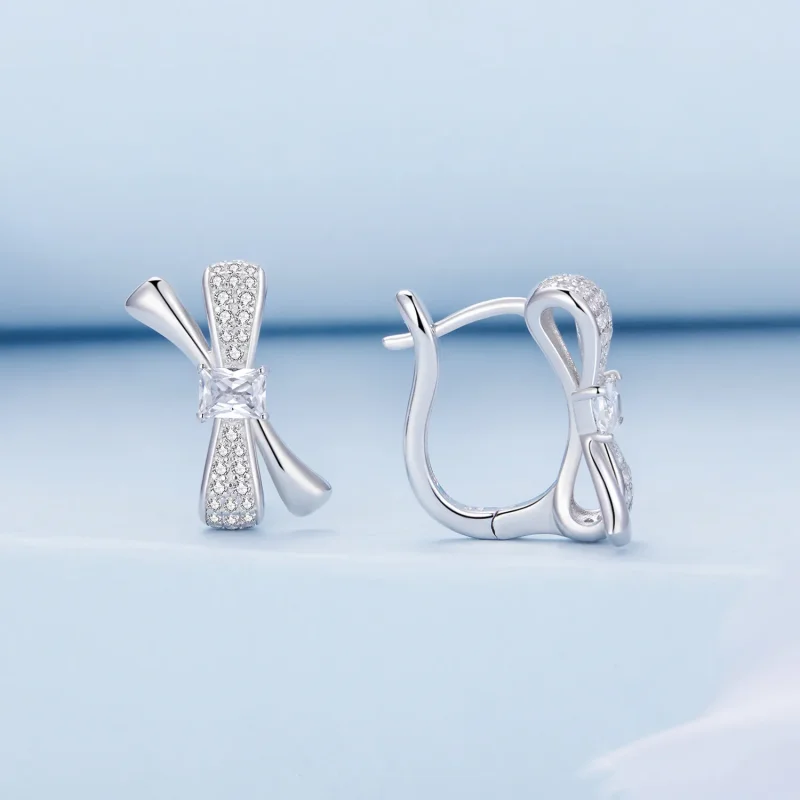 (bilde for) Pandora Style Bue Hoop øredobber - BSE810 - Vis 2
