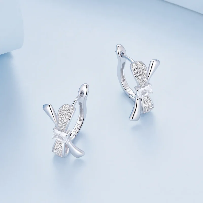 (bilde for) Pandora Style Bue Hoop øredobber - BSE810 - Vis 3
