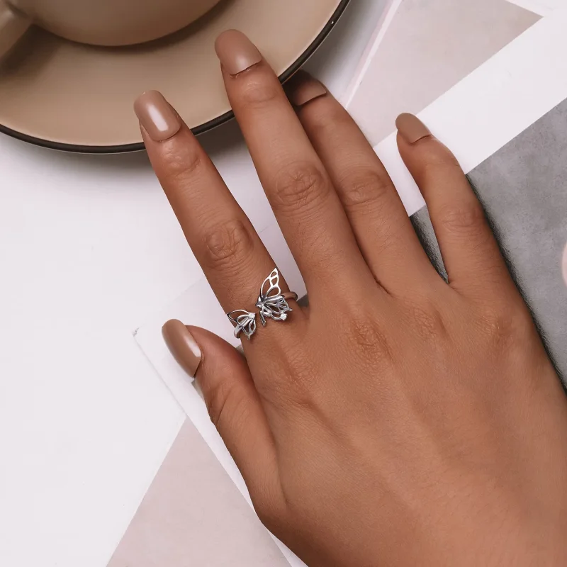 (bilde for) Pandora Style Butterfly Alv Ring - BSR484-E - Vis 5