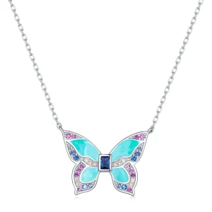 Pandora Style Butterfly Halskjede - BSN306 (bilde for) Pandora Style Butterfly Halskjede - BSN306