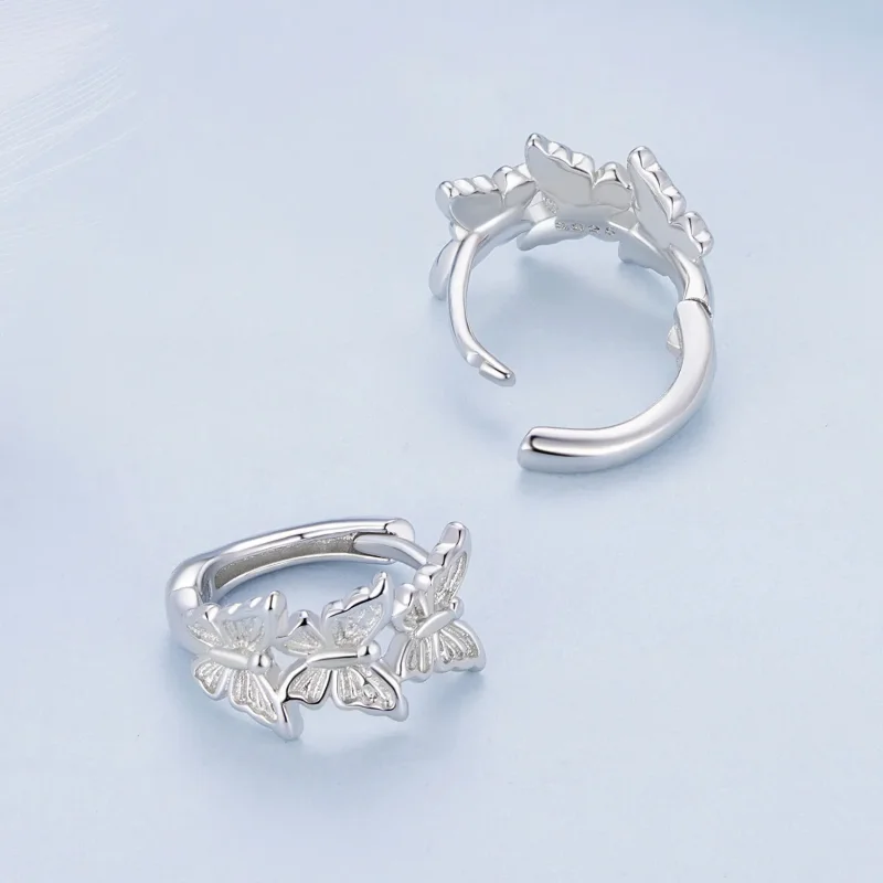 (bilde for) Pandora Style Butterfly Hoop øredobber - BSE908 - Vis 4