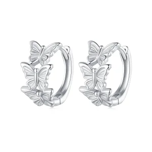 (bilde for) Pandora Style Butterfly Hoop øredobber - BSE908