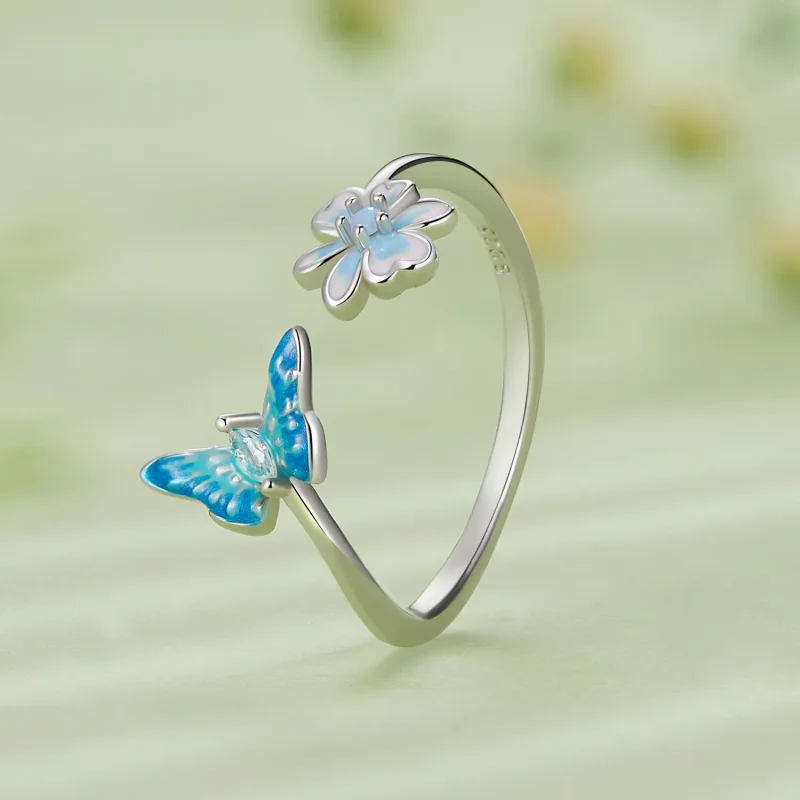 (bilde for) Pandora Style Butterfly Open Ring - SCR911 - Vis 2
