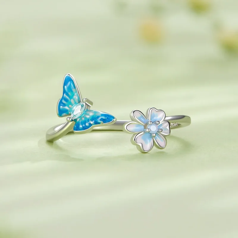 (bilde for) Pandora Style Butterfly Open Ring - SCR911 - Vis 3