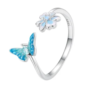 (bilde for) Pandora Style Butterfly Open Ring - SCR911