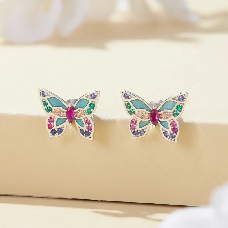 (bilde for) Pandora Style Butterfly Studs øredobber - BSE807 - Vis 2