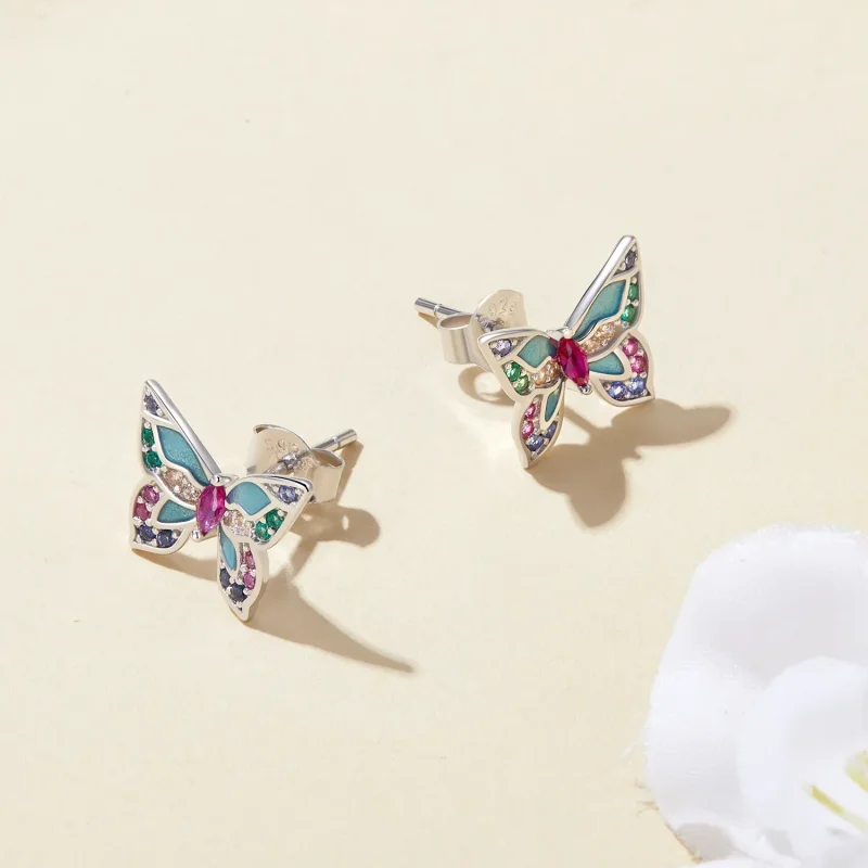 (bilde for) Pandora Style Butterfly Studs øredobber - BSE807 - Vis 4