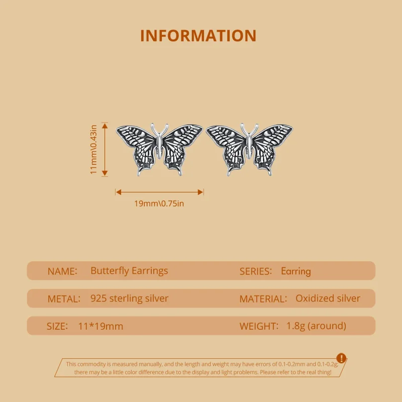 (bilde for) Pandora Style Butterfly Studs øredobber - SCE1637 - Vis 6