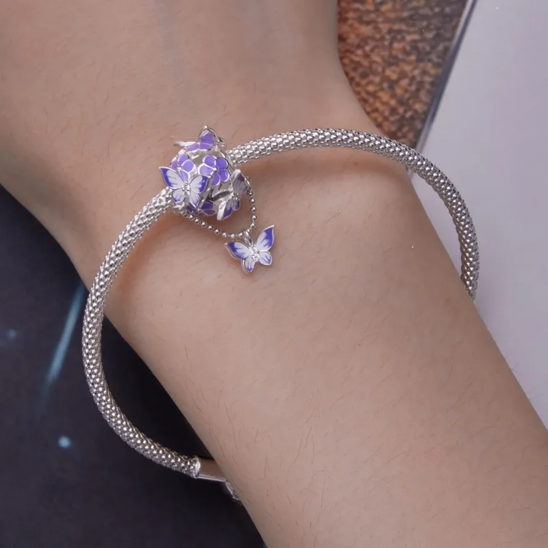 (bilde for) Pandora Style Butterfly Tassel Charm - SCC2460 - Vis 5
