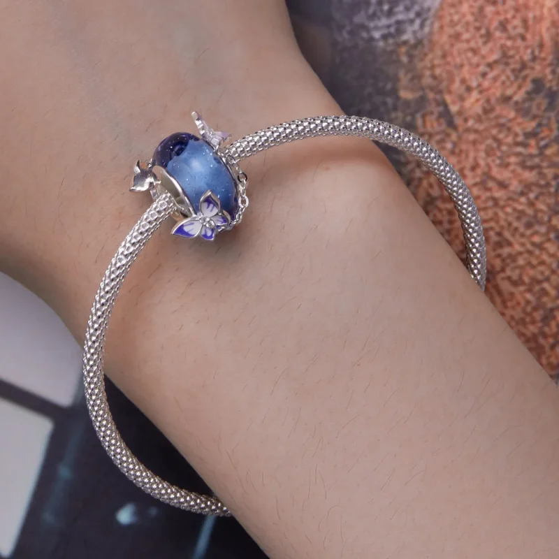 (bilde for) Pandora Style Butterfly Tassel Charm - SCC2461 - Vis 6