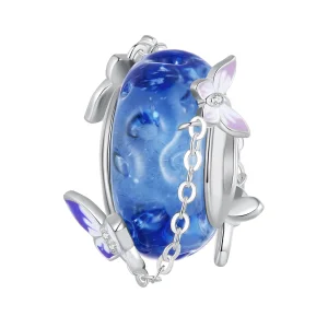 (bilde for) Pandora Style Butterfly Tassel Charm - SCC2461