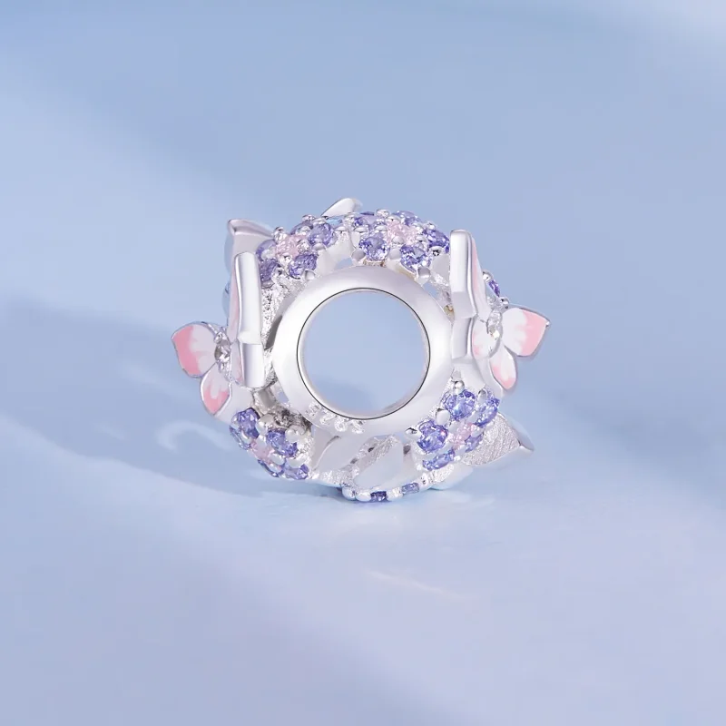 (bilde for) Pandora Style Butterfly Zircon Charm - SCC2463 - Vis 3