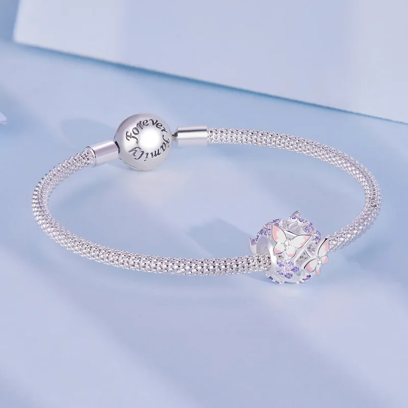 (bilde for) Pandora Style Butterfly Zircon Charm - SCC2463 - Vis 5