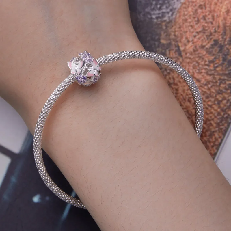 (bilde for) Pandora Style Butterfly Zircon Charm - SCC2463 - Vis 6