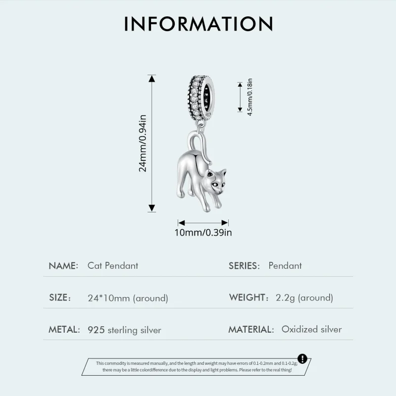 (bilde for) Pandora Style Cat Dangle - SCC2595 - Vis 4