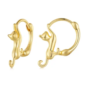 (bilde for) Pandora Style Cat Hoop øredobber - SCE1488-LB