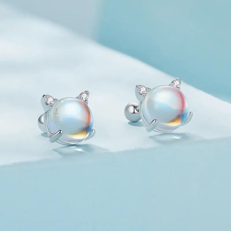 (bilde for) Pandora Style Cat Moonstone øredobber - SCE1622 - Vis 2