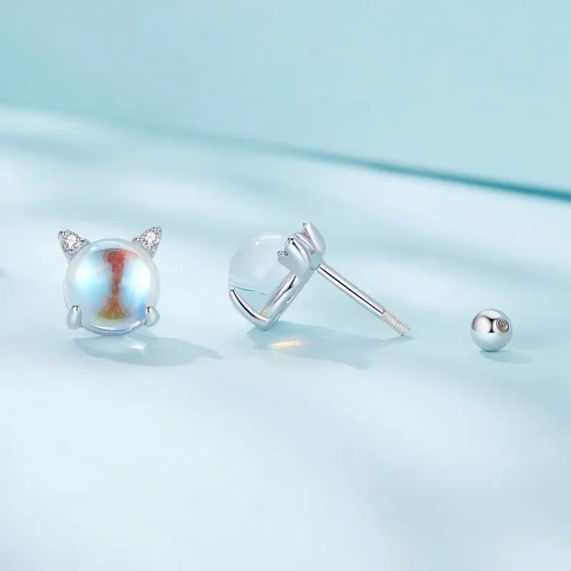 (bilde for) Pandora Style Cat Moonstone øredobber - SCE1622 - Vis 3