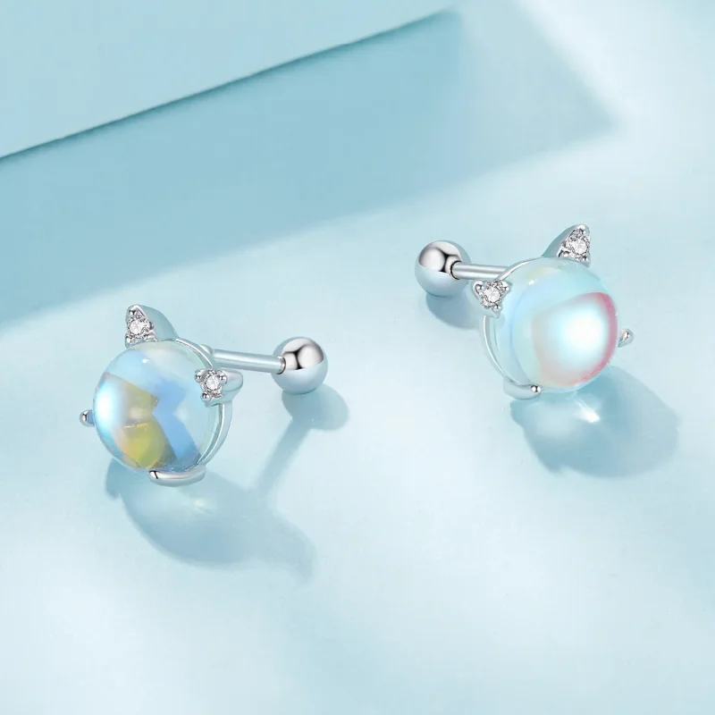 (bilde for) Pandora Style Cat Moonstone øredobber - SCE1622 - Vis 4
