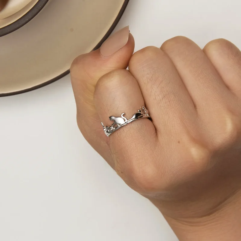 (bilde for) Pandora Style Cat Ring - SCR944-E - Vis 2