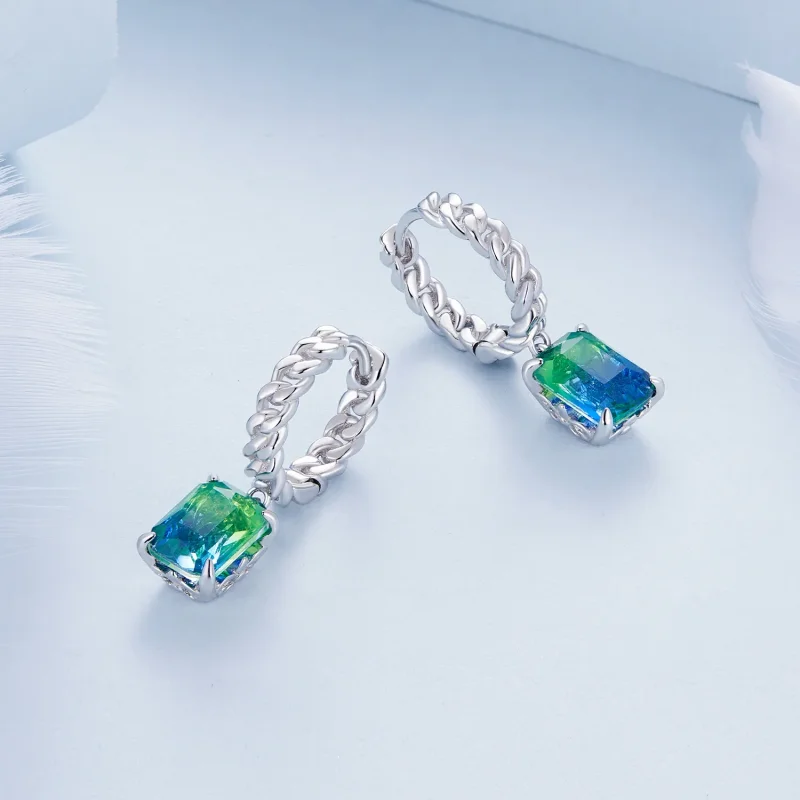 (bilde for) Pandora Style Chain Hoop øredobber - BSE887 - Vis 3
