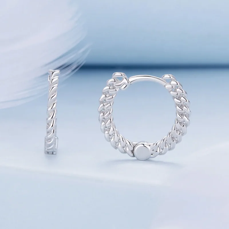 (bilde for) Pandora Style Chain Hoop øredobber - BSE906 - Vis 2