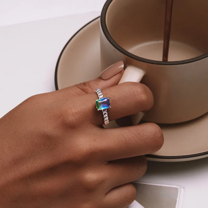 (bilde for) Pandora Style Chain Open Ring - BSR476-E - Vis 5