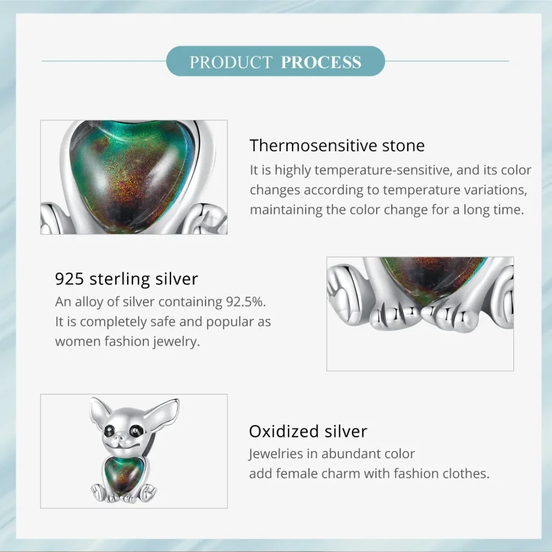(bilde for) Pandora Style Chihuahua Charm - SCC2601 - Vis 6