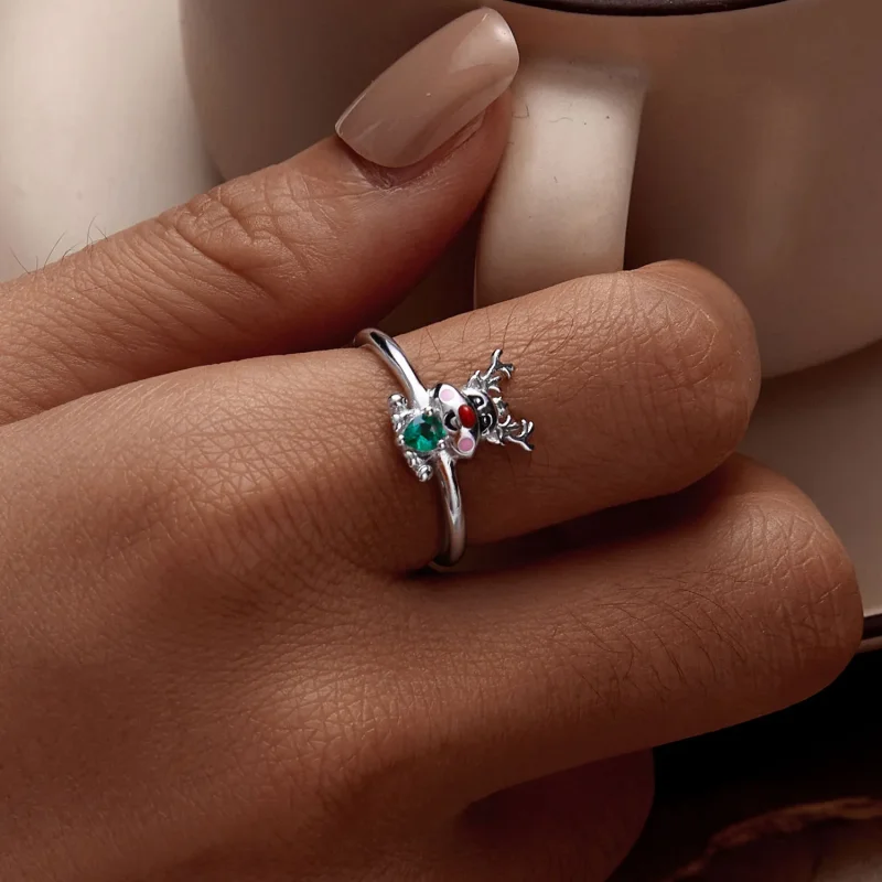 (bilde for) Pandora Style Christmas Reindeer Open Ring - BSR493-E - Vis 6