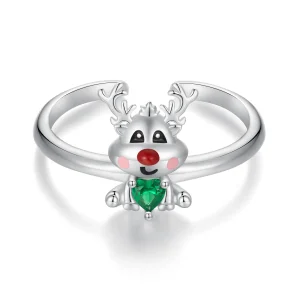 (bilde for) Pandora Style Christmas Reindeer Open Ring - BSR493-E