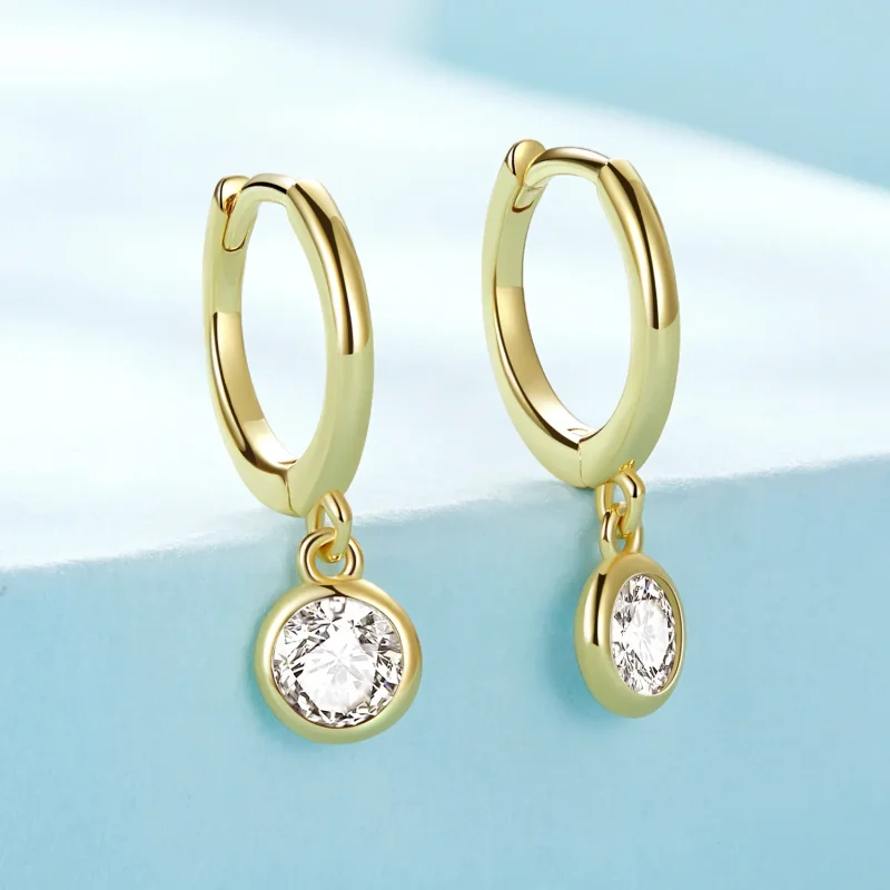 (bilde for) Pandora Style Circle Zirconia Hoop øredobber - SCE830-B - Vis 2