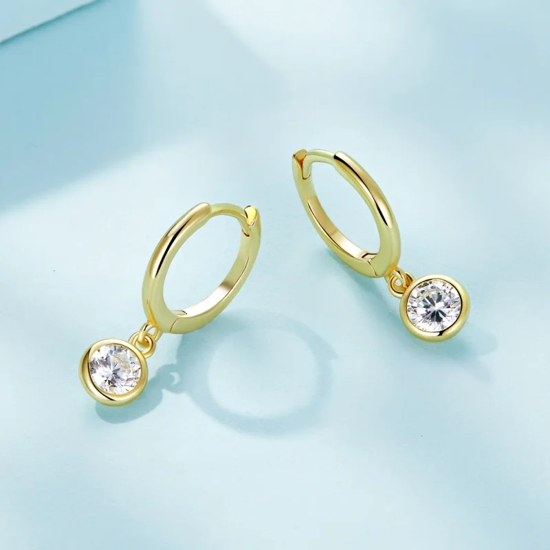 (bilde for) Pandora Style Circle Zirconia Hoop øredobber - SCE830-B - Vis 3