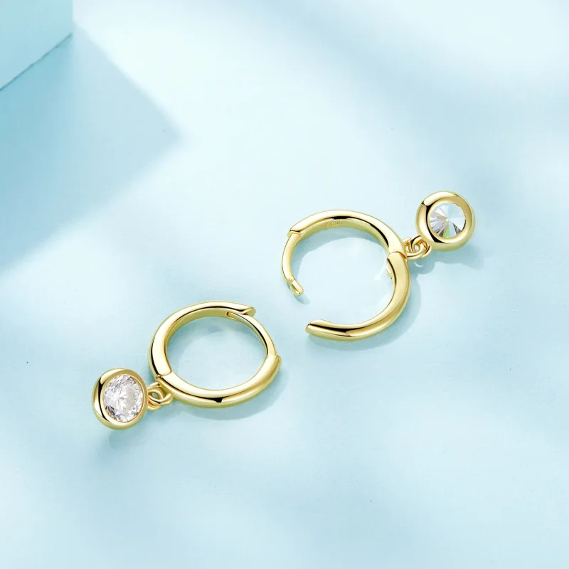 (bilde for) Pandora Style Circle Zirconia Hoop øredobber - SCE830-B - Vis 4