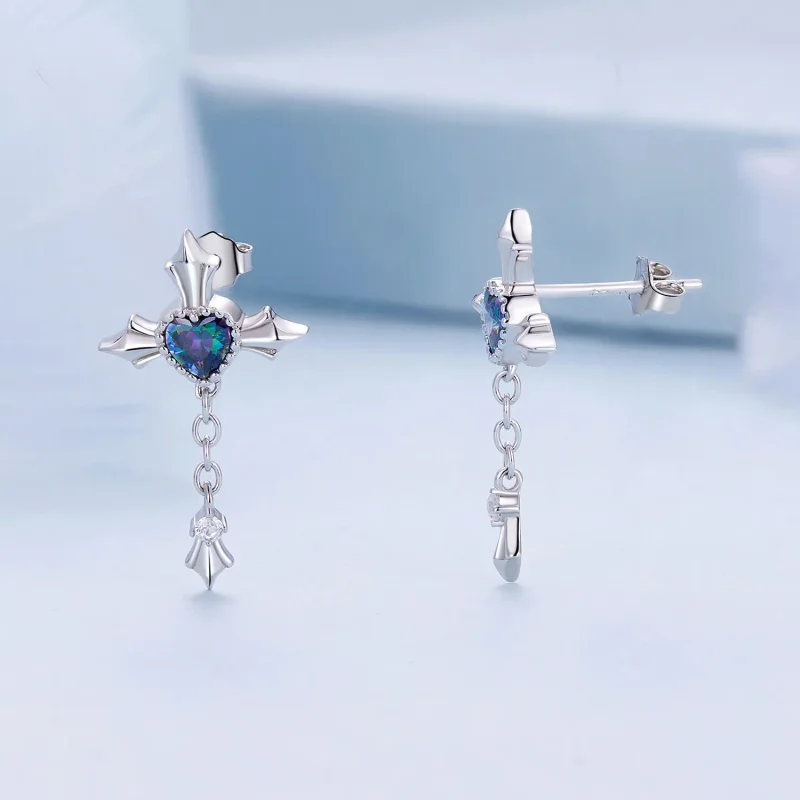 (bilde for) Pandora Style Cross Chain Studs øredobber - BSE912 - Vis 3