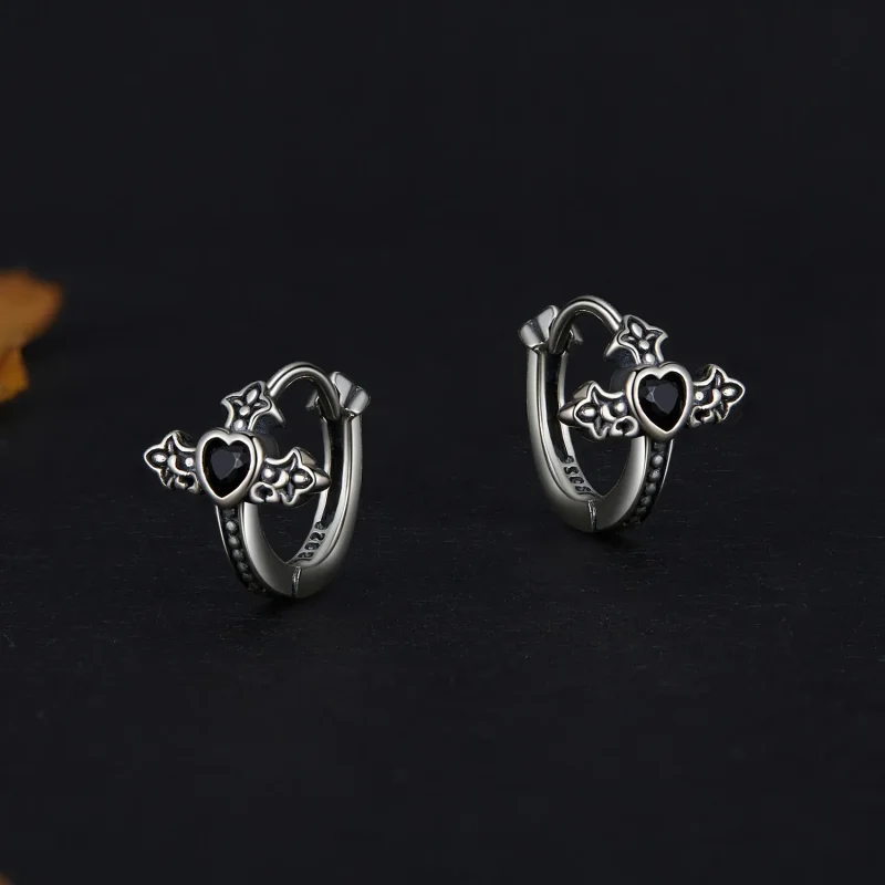 (bilde for) Pandora Style Cross Hoop øredobber - SCE1642 - Vis 3