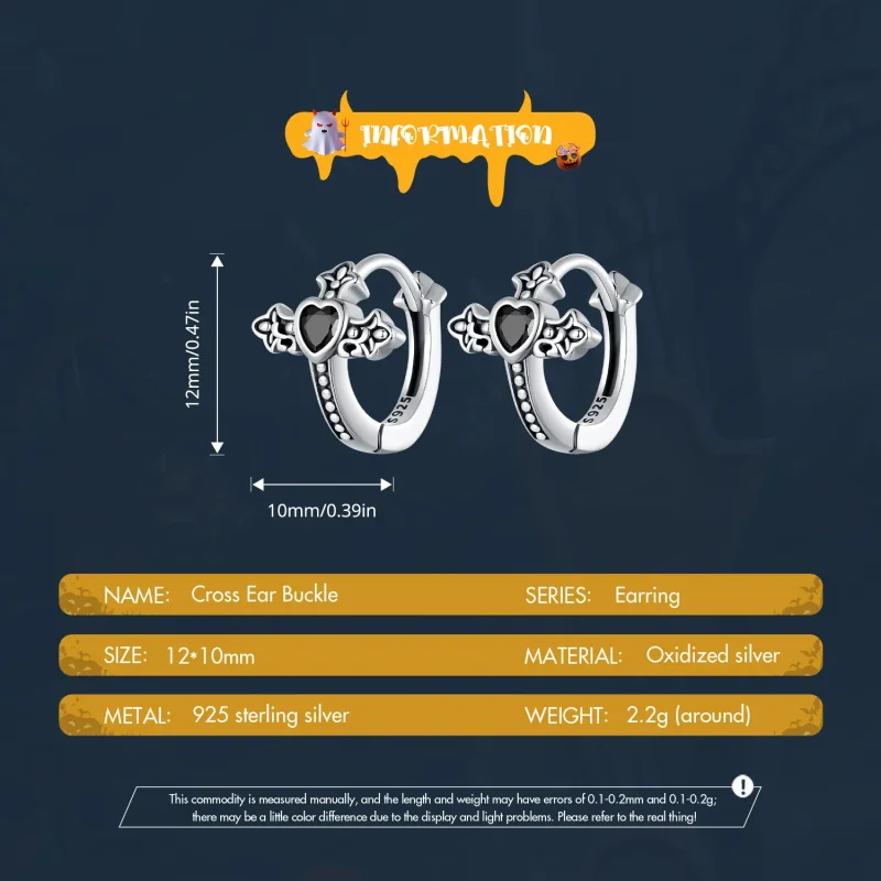 (bilde for) Pandora Style Cross Hoop øredobber - SCE1642 - Vis 5
