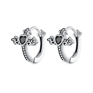 (bilde for) Pandora Style Cross Hoop øredobber - SCE1642