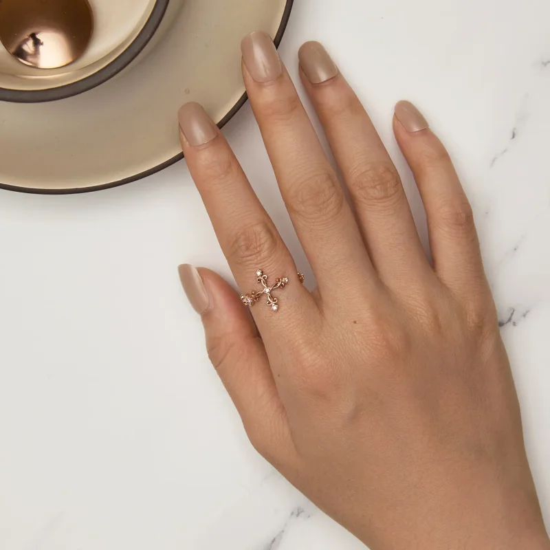 (bilde for) Pandora Style Cross-Silver Ring - BSR041-C - Vis 5