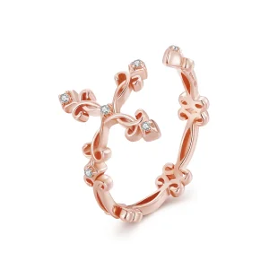 (bilde for) Pandora Style Cross-Silver Ring - BSR041-C