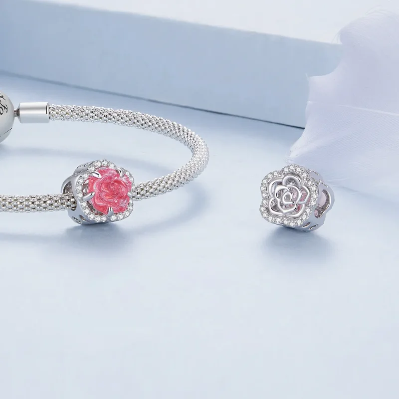 (bilde for) Pandora Style Crystal Rose Charm - BSC904 - Vis 6