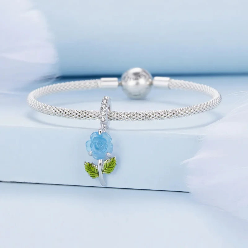 (bilde for) Pandora Style Crystal Rose Dangle - BSC824-BU - Vis 3
