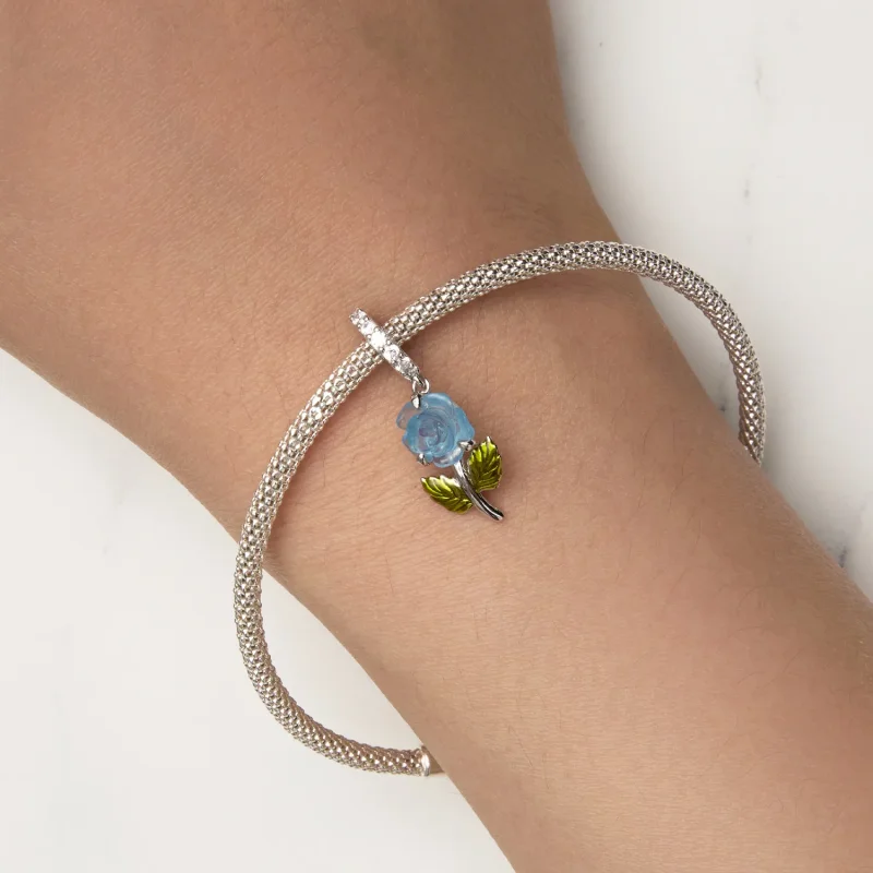 (bilde for) Pandora Style Crystal Rose Dangle - BSC824-BU - Vis 9