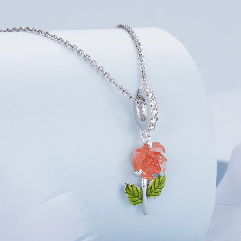 (bilde for) Pandora Style Crystal Rose Dangle - BSC824-OG - Vis 2