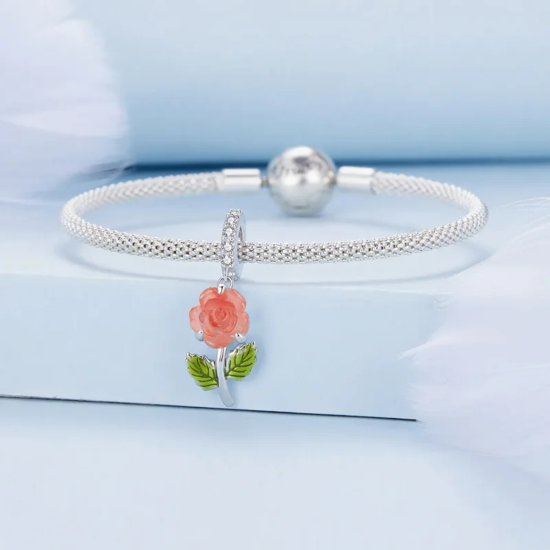 (bilde for) Pandora Style Crystal Rose Dangle - BSC824-OG - Vis 3