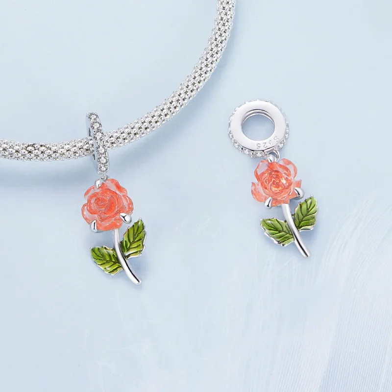 (bilde for) Pandora Style Crystal Rose Dangle - BSC824-OG - Vis 4