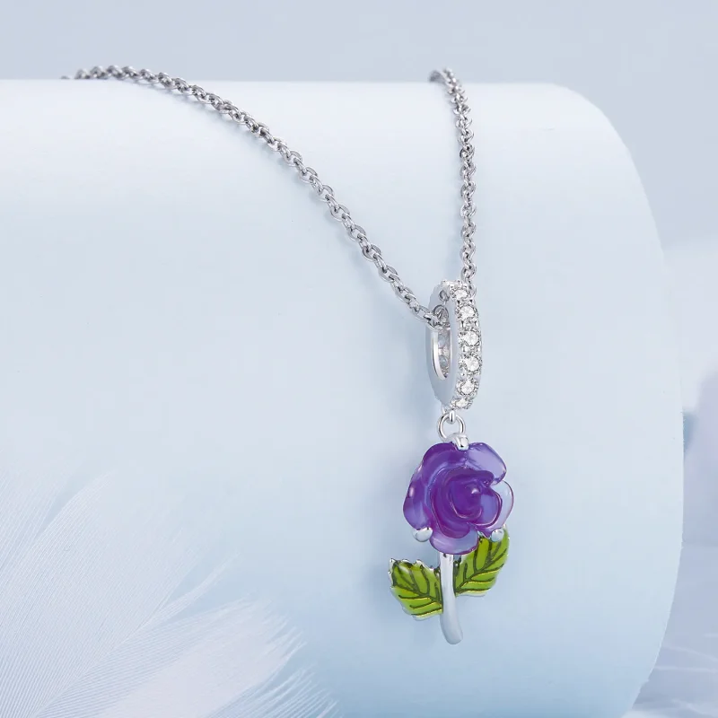 (bilde for) Pandora Style Crystal Rose Dangle - BSC824-VT - Vis 2