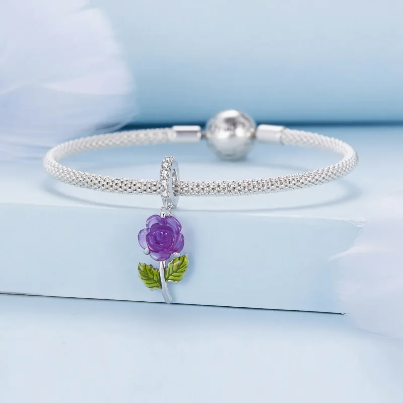(bilde for) Pandora Style Crystal Rose Dangle - BSC824-VT - Vis 3