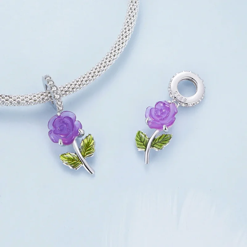 (bilde for) Pandora Style Crystal Rose Dangle - BSC824-VT - Vis 4